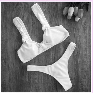 WithLoveLola white ribbed bikini